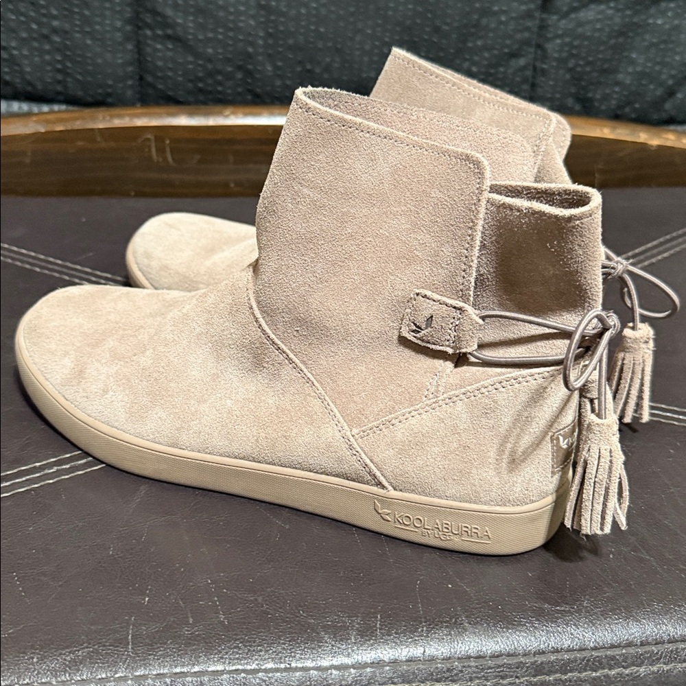 Koolaburra Women's Beige Suede Ankle Booties NWOT - Picture 3 of 7